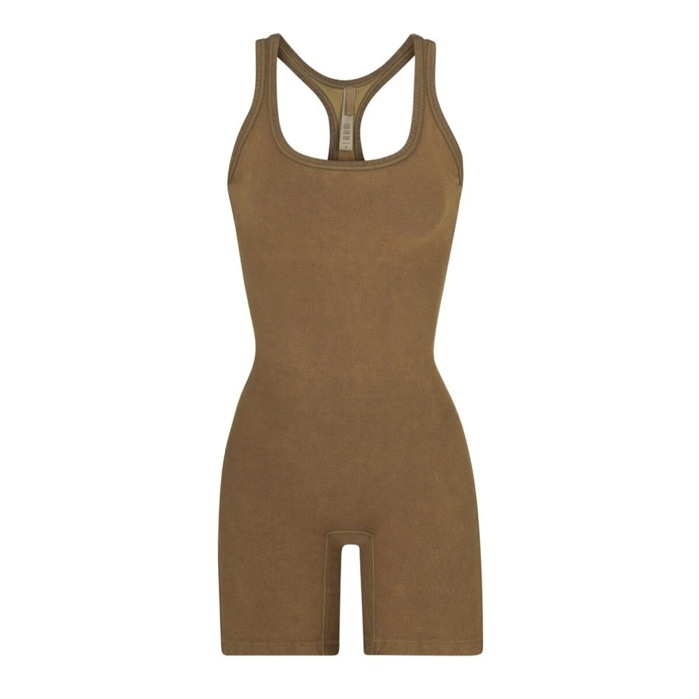 SKIMS Olive Brown Sleeveless Jumpsuit EUC